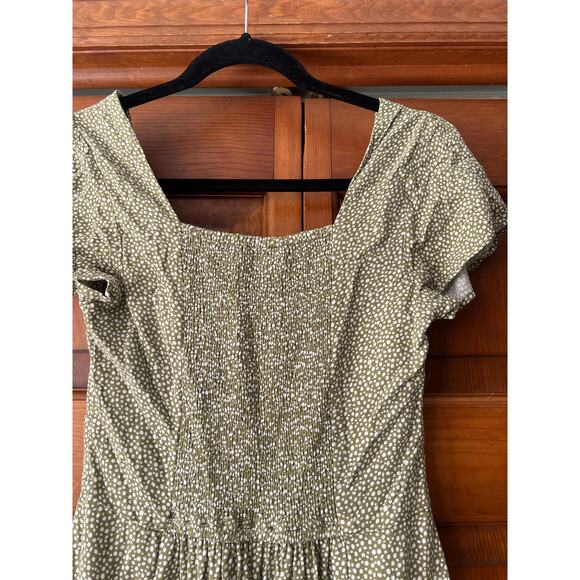 Abercrombie & Fitch Women's Knot Front Mini Dress Polka Dot Green White Size S - Picture 11 of 12